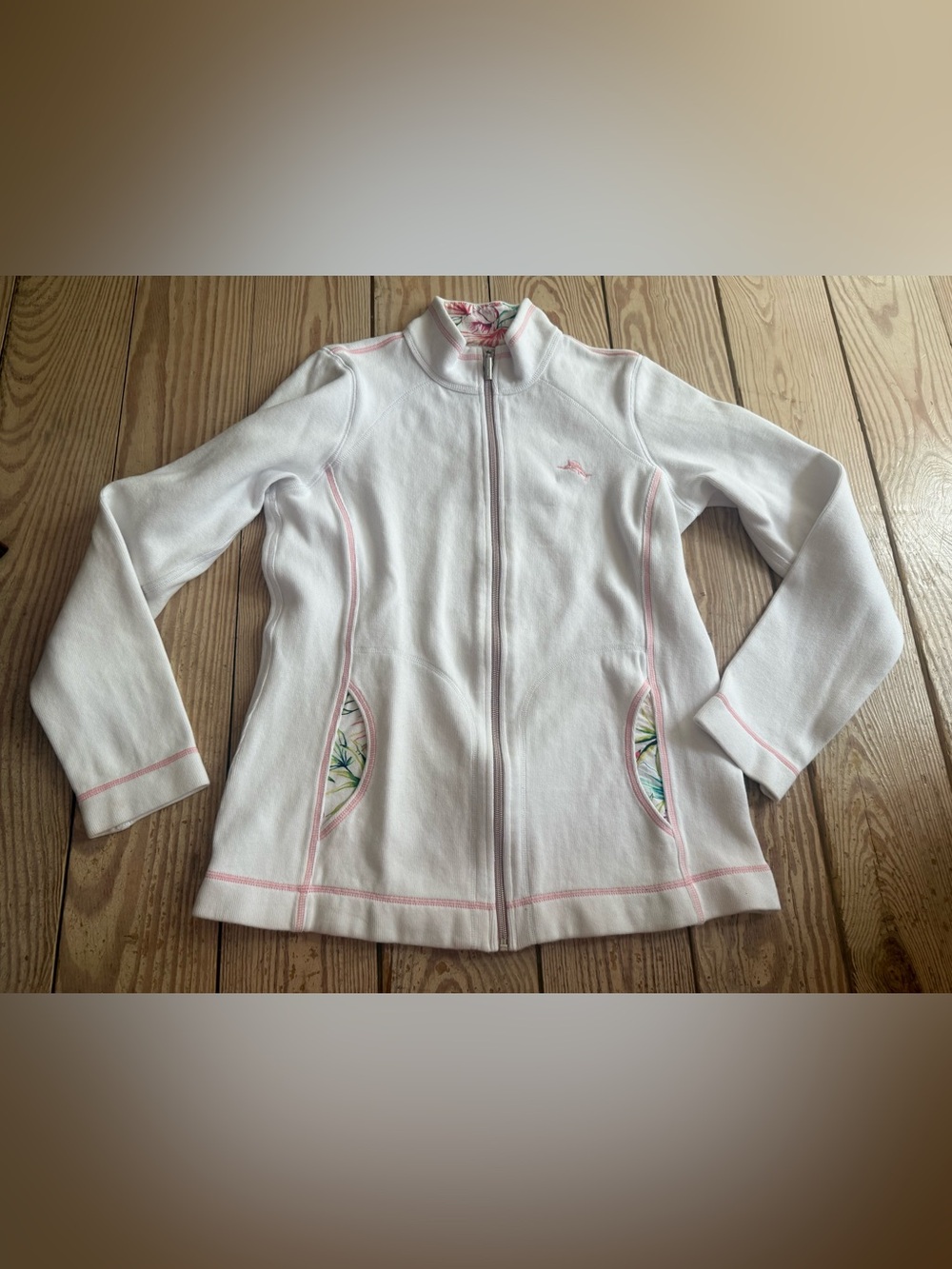 Tommy Bahama white full zip jacket S/P